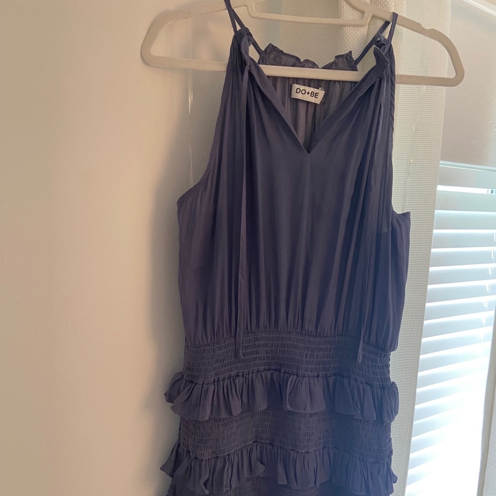 Do + Be blue ruffle smocked dress
